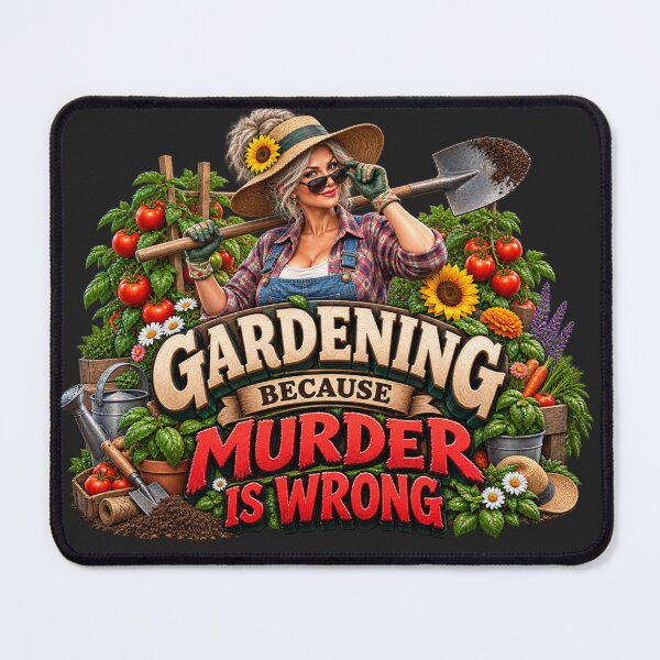 Item preview, Gardening Because Murder Is Wrong – Funny Sarcastic Gardener for Women designed and sold by unicatello.