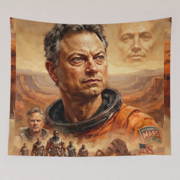 Item preview, Mission to Mars Sci-Fi Fine Art Tribute designed and sold by Art's Diner.