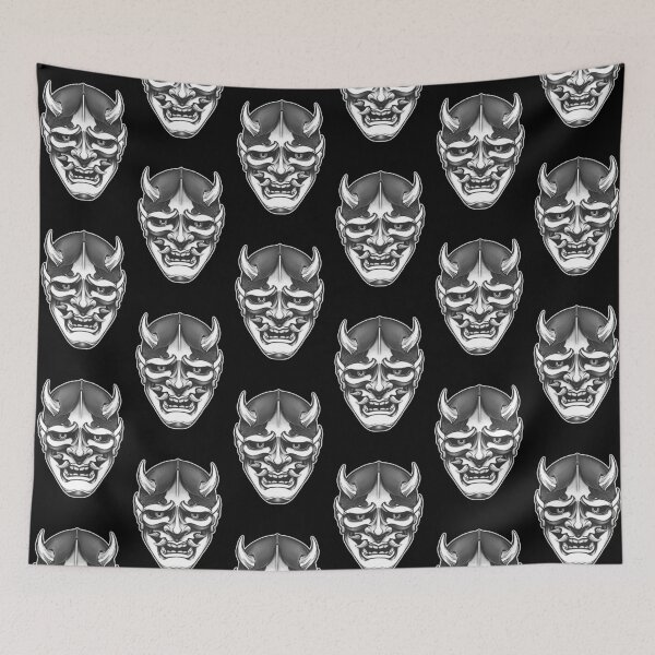 Item preview, Hannya Mask Tattoo Drawing designed and sold by amidst-no-whale.