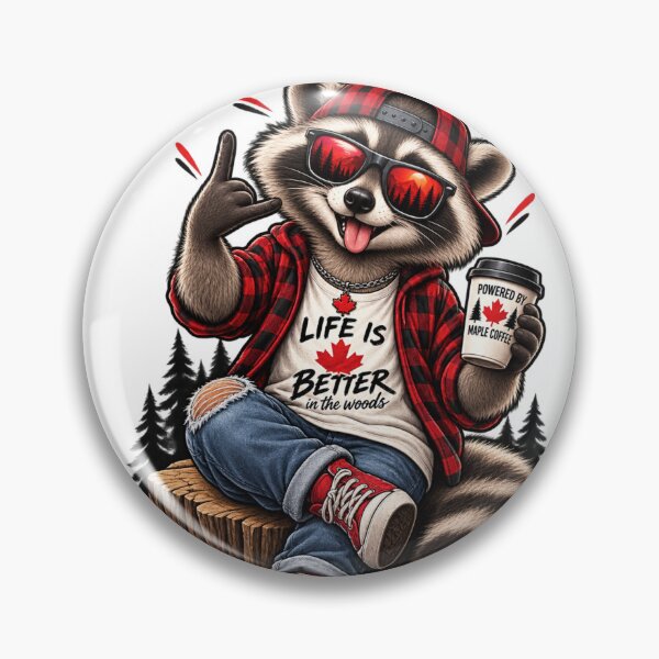 Item preview, Stay Wild Raccoon Canadian T-Shirt designed and sold by happyshirt27.