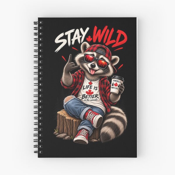 Item preview, Stay Wild Raccoon Canadian T-Shirt designed and sold by happyshirt27.