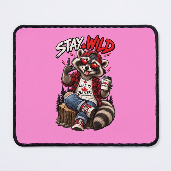 Item preview, Stay Wild Raccoon Canadian T-Shirt designed and sold by happyshirt27.