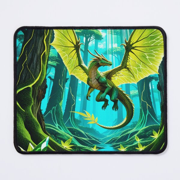 Item preview, Epic 4K Green Forest Fantasy Dragon Art designed and sold by Freestyle Prints.