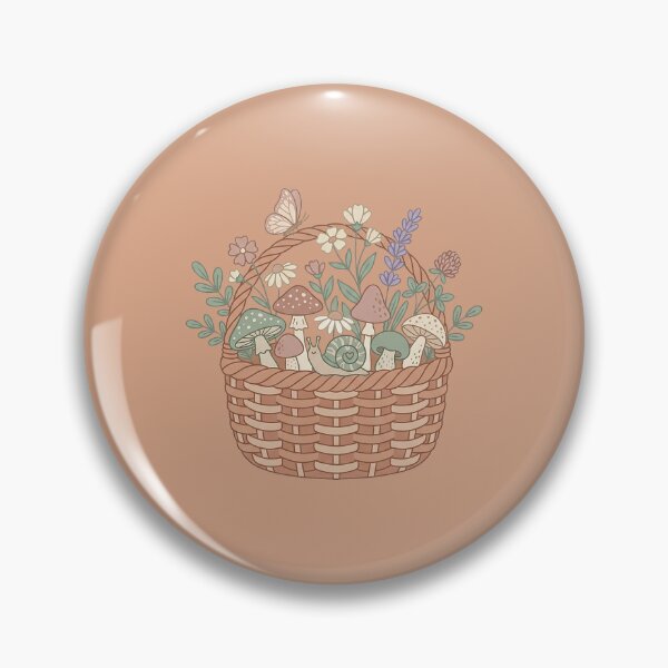 Item preview, Cottagecore Mushroom Basket Sticker | Wildflower Snail Butterfly Woodland Forager Illustration Art designed and sold by cannsuh.