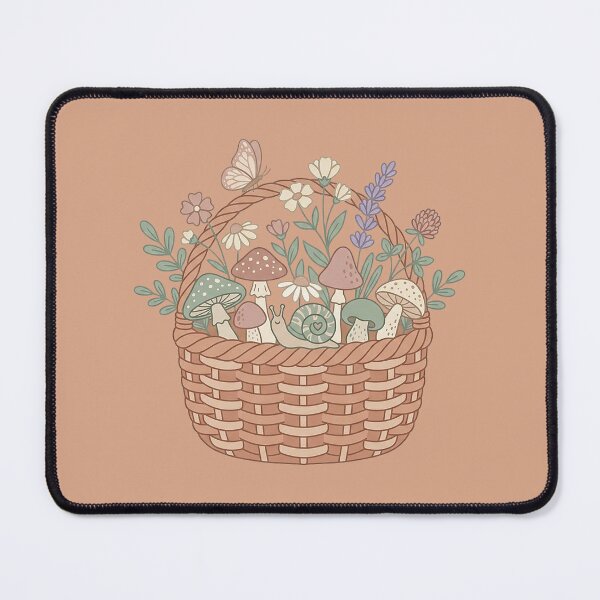 Item preview, Cottagecore Mushroom Basket Sticker | Wildflower Snail Butterfly Woodland Forager Illustration Art designed and sold by cannsuh.