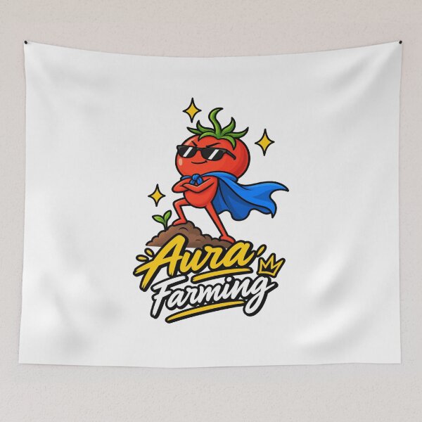 Artikelvorschau, Aura Farming Lustiges Tomaten-Superhelden-Meme Gamer Gen Z Humor entworfen und verkauft von RaulWeirdAndFun.