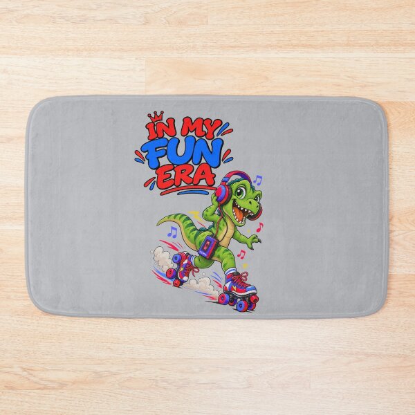 Item preview, In My Fun Era – Roller Skating Dinosaur with Headphones designed and sold by Aimetoi.