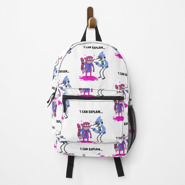 Item preview, I Can Explain Funny Raccoon Pink Ink Spill Blue Jay Laughing Office Prank Humor designed and sold by FreakToons.
