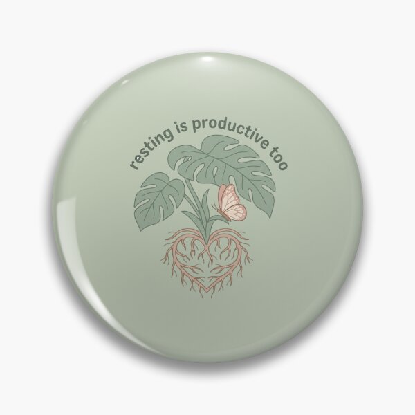 Item preview, Resting Is Productive Too Sticker | Monstera Heart Roots Butterfly Mental Health Self Care Quote Art designed and sold by cannsuh.