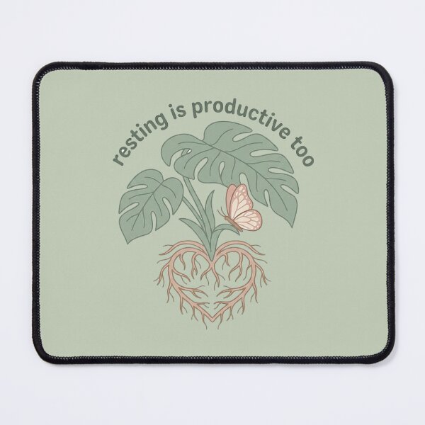 Item preview, Resting Is Productive Too Sticker | Monstera Heart Roots Butterfly Mental Health Self Care Quote Art designed and sold by cannsuh.