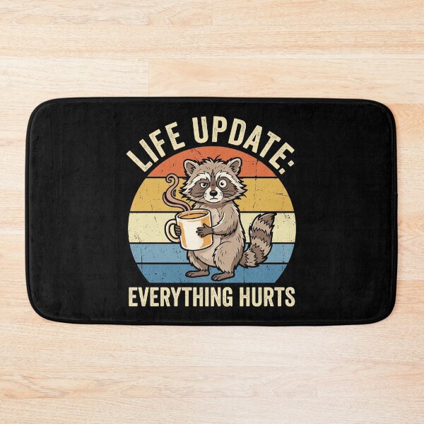 Item preview, Life Update Everything Hurts Funny Raccoon Coffee Humor designed and sold by hemagamo.