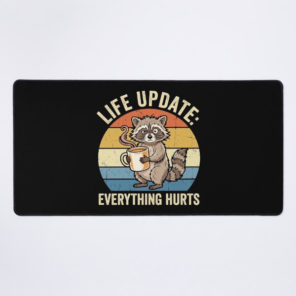 Item preview, Life Update Everything Hurts Funny Raccoon Coffee Humor designed and sold by hemagamo.