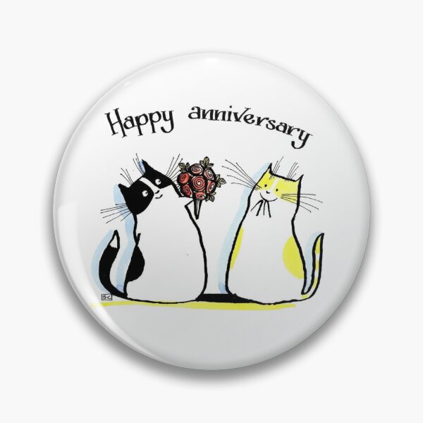 Item preview, Happy Anniversary Funny Cat Cute Couple Gift designed and sold by teemix.