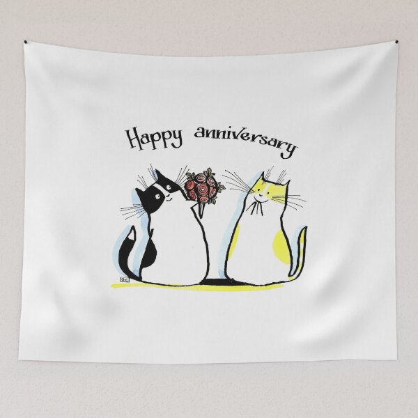 Item preview, Happy Anniversary Funny Cat Cute Couple Gift designed and sold by teemix.