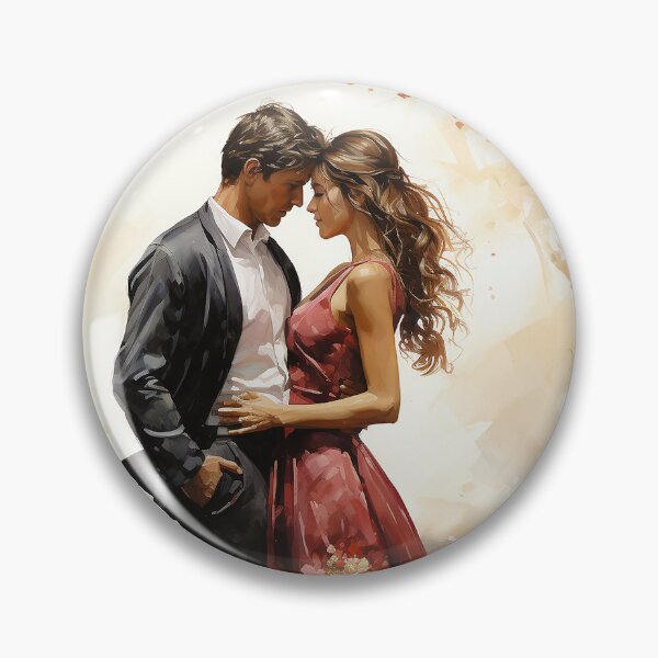 Item preview, Seaside Union - A Man And Woman Standing Together By The Seaside - Couple Art - Watercolor Art designed and sold by CastleBySea.