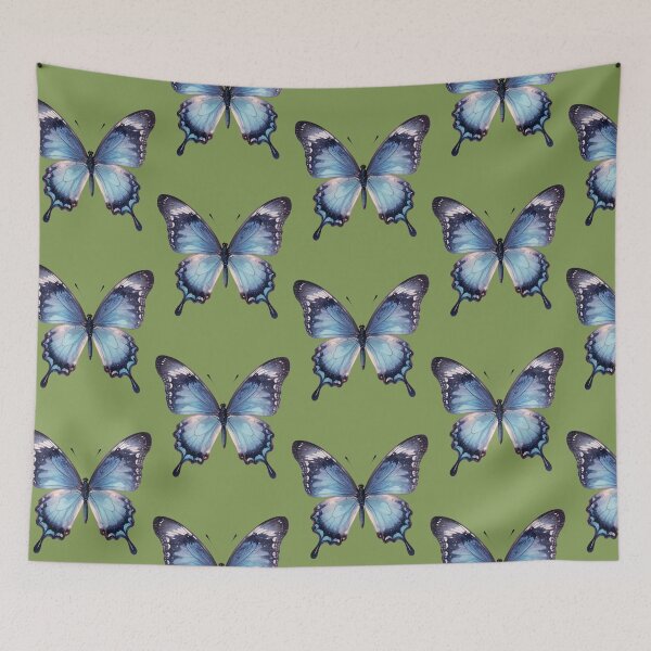 Item preview, Aesthetic Blue Morpho Butterfly Galaxy Cosmic Watercolor designed and sold by MariaPCMaria.