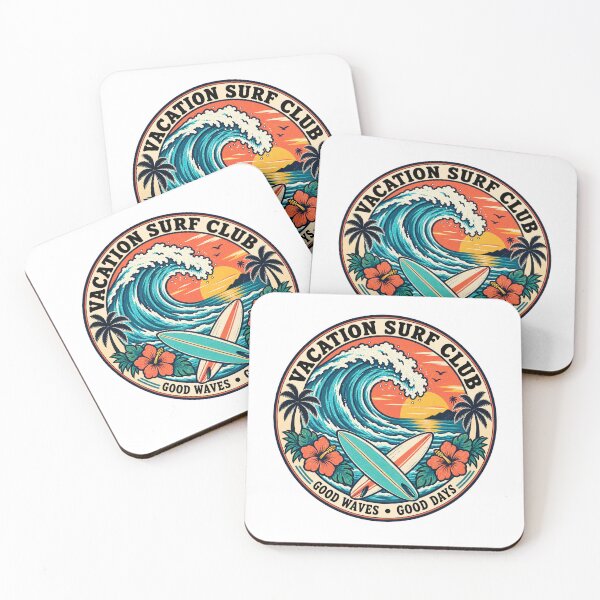 Item preview,  Retro Ocean Wave and Surfboards designed and sold by urbinet.