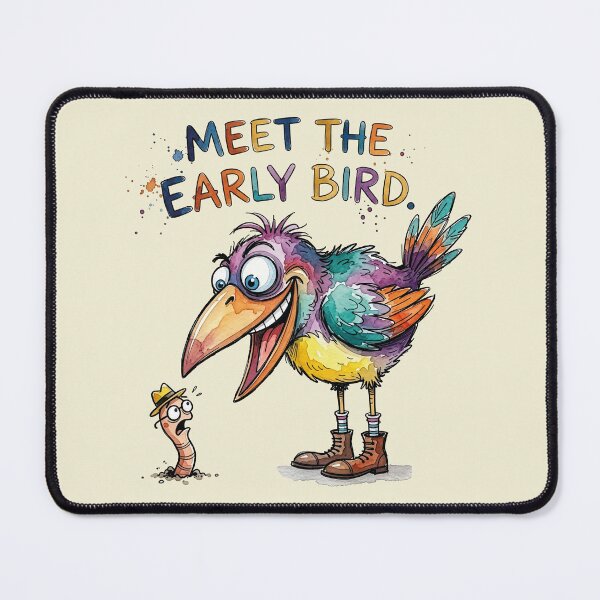 Item preview, Meet The Early Bird Catches The Worm Cartoon designed and sold by chriswo-design.