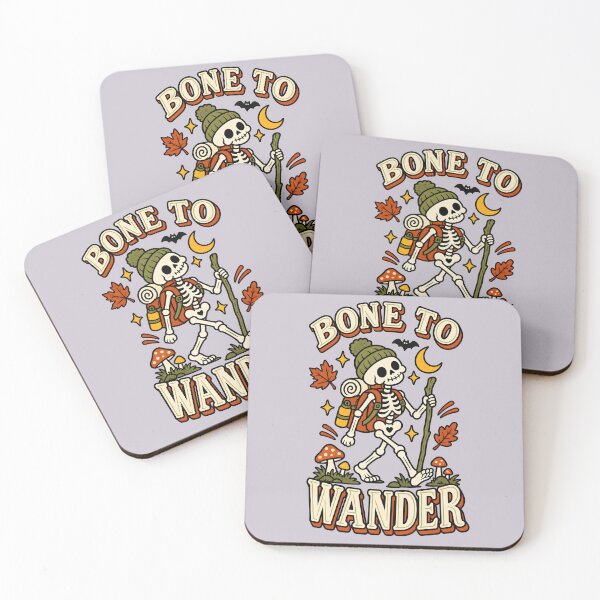 Item preview, Bone to Wander Retro Skeleton Hiking Humor designed and sold by  MAD's Recreation Studio.