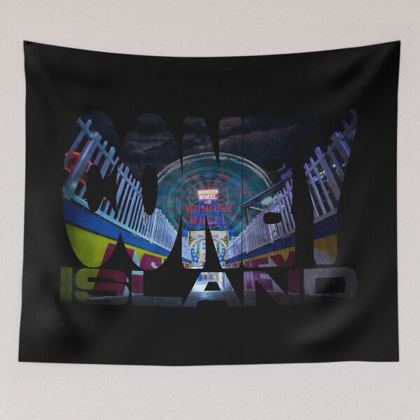 Item preview, Coney Island Wonder Wheel Night Photography - Brooklyn Typography Art designed and sold by Jensen Designed.