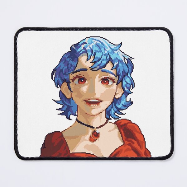 Item preview, Pelican Town Blue Hair Girl - Pixel Art Gem Lover Portrait designed and sold by DawnColony.