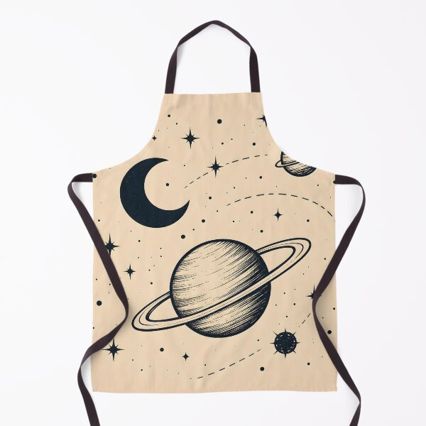 Item preview, Vintage Saturn Moon and Stars Celestial Art designed and sold by TinyWeird.