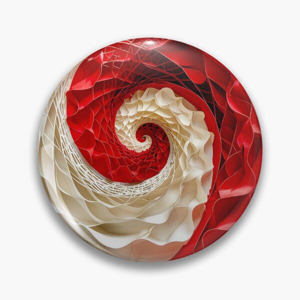 Item preview, Intricate Spiral Pattern in Red and White  designed and sold by Vicky Brago-Mitchell®.
