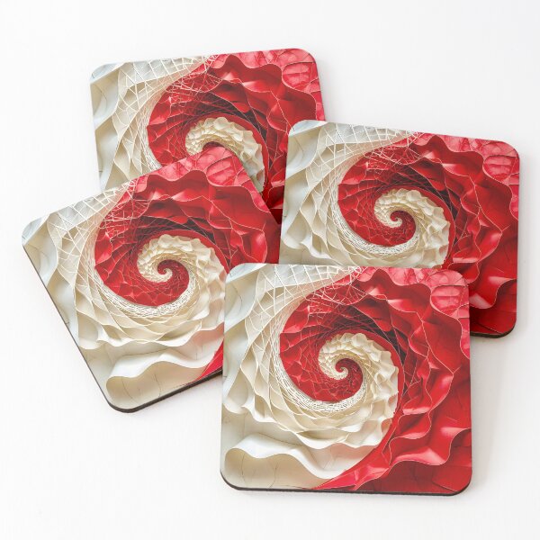 Item preview, Intricate Spiral Pattern in Red and White  designed and sold by Vicky Brago-Mitchell®.