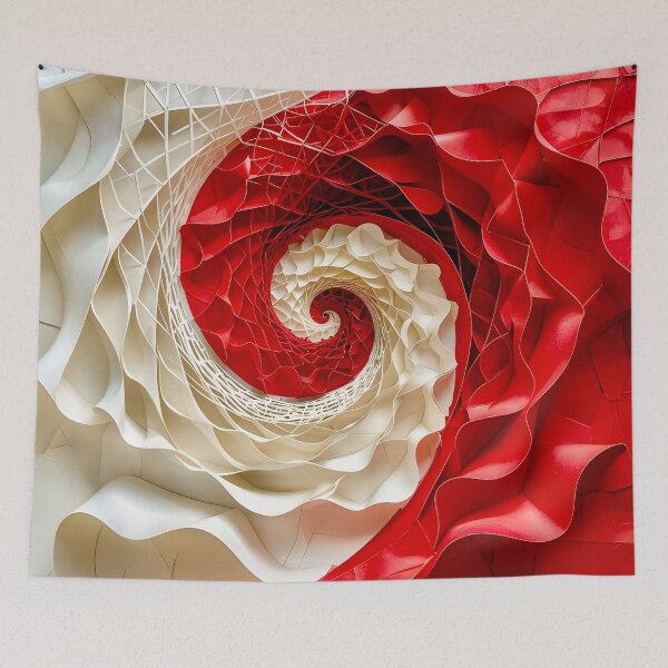 Item preview, Intricate Spiral Pattern in Red and White  designed and sold by Vicky Brago-Mitchell®.