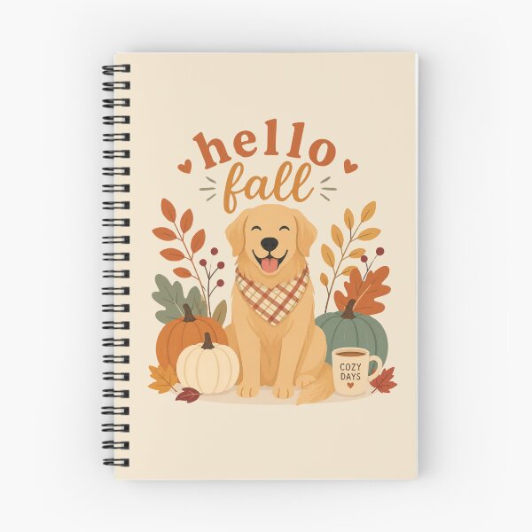 Item preview, Hello Fall Golden Retriever Cute Autumn Art designed and sold by MiaBellaGirl.