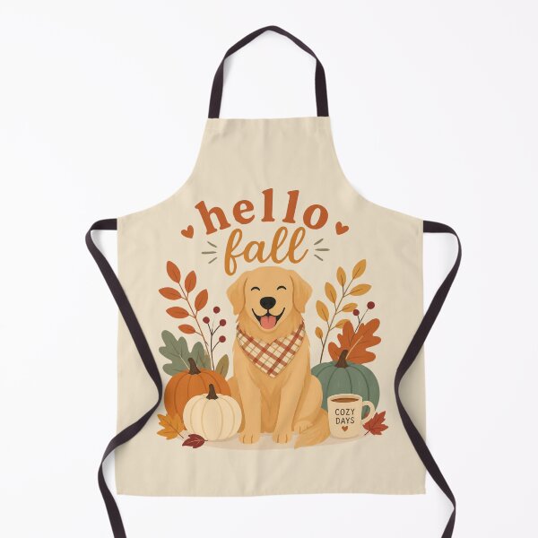 Item preview, Hello Fall Golden Retriever Cute Autumn Art designed and sold by MiaBellaGirl.