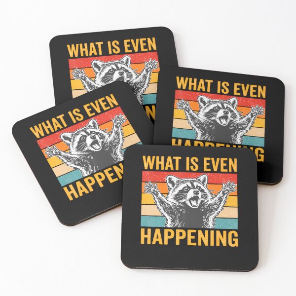 Item preview, What Is Even Happening Confused Sarcastic Raccoon Retro designed and sold by Fereskabilon.