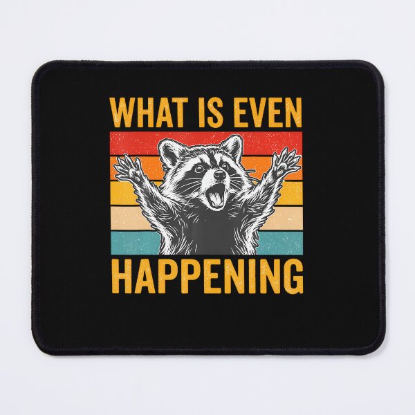 Item preview, What Is Even Happening Confused Sarcastic Raccoon Retro designed and sold by Fereskabilon.