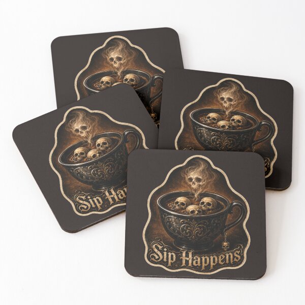 Item preview, Sip Happens – Gothic Skull Coffee designed and sold by LakeshoreLegendsAndLight .