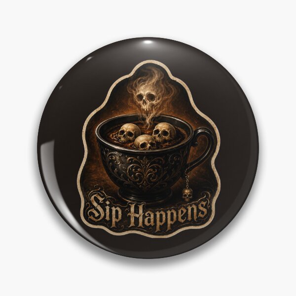 Item preview, Sip Happens – Gothic Skull Coffee designed and sold by LakeshoreLegendsAndLight .