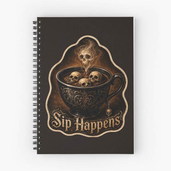 Item preview, Sip Happens – Gothic Skull Coffee designed and sold by LakeshoreLegendsAndLight .