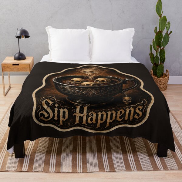 Item preview, Sip Happens – Gothic Skull Coffee designed and sold by LakeshoreLegendsAndLight .