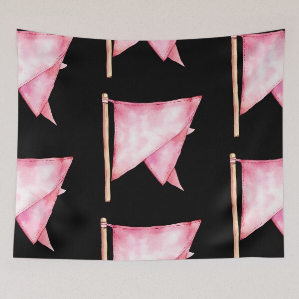 Item preview, Pink Flag on Wooden Pole designed and sold by jierrfan.