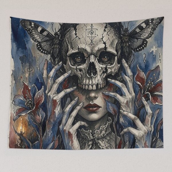 Item preview, Gothic Skull Mask Woman Dark Fantasy  designed and sold by LujziWorld.