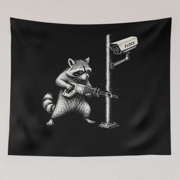 Item preview, Anti-Flock Raccoon - Anti Surveillance Camera Rebel Meme designed and sold by Fereskabilon.