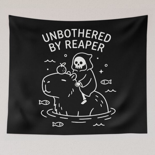 Item preview, Unbothered By Reaper Capybara Grim Reaper designed and sold by Amir Faysal.