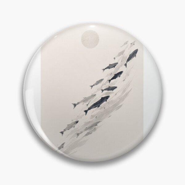 Item preview, Silent Current | Minimal Nordic Salmon Illustration designed and sold by Norvian.
