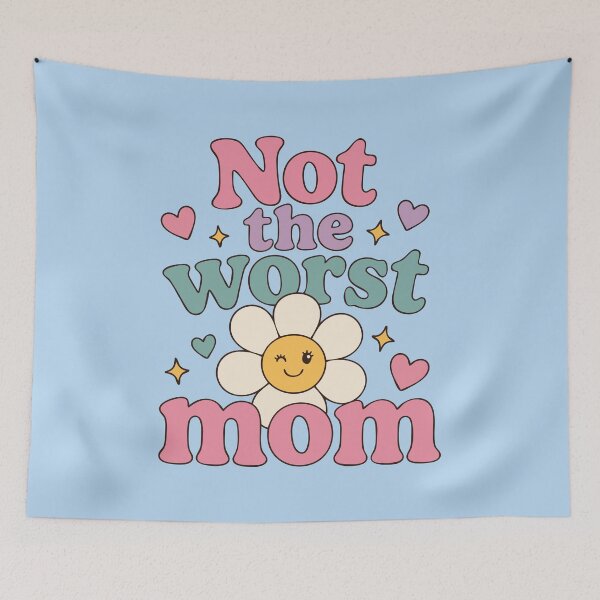 Item preview, Not the Worst Mom Funny Retro Flower designed and sold by pixiedustpaint.