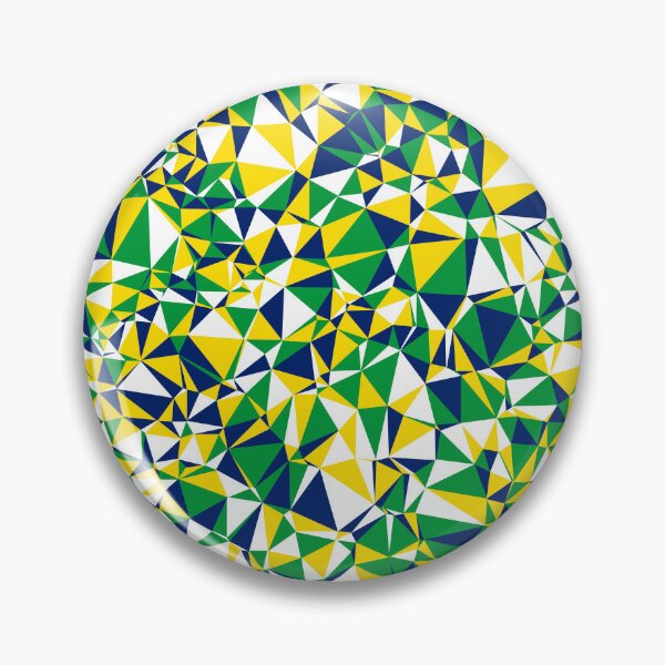 Item preview, Brazil (Brasil) Green, Yellow, White & Blue Triangular Mosaic Pattern Design designed and sold by DymondDesigns.