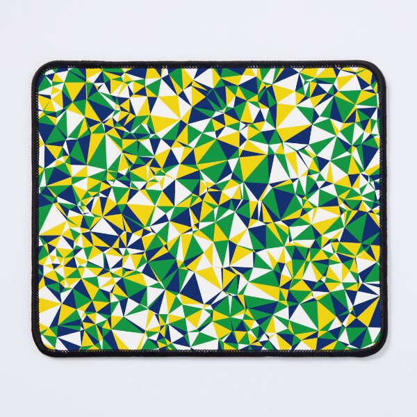 Item preview, Brazil (Brasil) Green, Yellow, White & Blue Triangular Mosaic Pattern Design designed and sold by DymondDesigns.