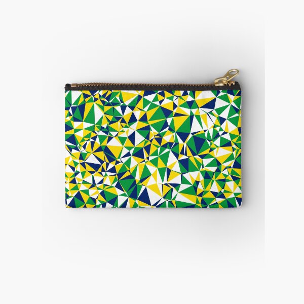 Item preview, Brazil (Brasil) Green, Yellow, White & Blue Triangular Mosaic Pattern Design designed and sold by DymondDesigns.