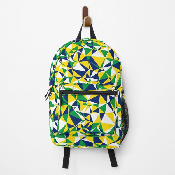 Item preview, Brazil (Brasil) Green, Yellow, White & Blue Triangular Mosaic Pattern Design designed and sold by DymondDesigns.