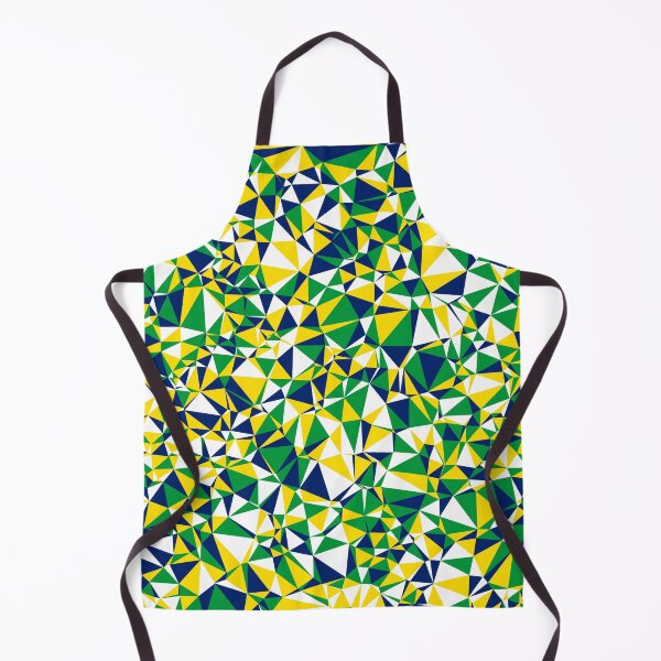 Item preview, Brazil (Brasil) Green, Yellow, White & Blue Triangular Mosaic Pattern Design designed and sold by DymondDesigns.