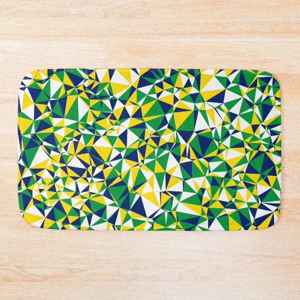 Item preview, Brazil (Brasil) Green, Yellow, White & Blue Triangular Mosaic Pattern Design designed and sold by DymondDesigns.