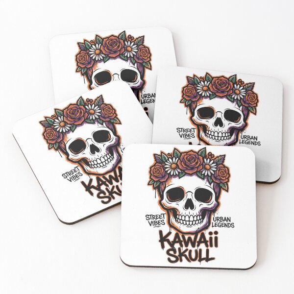 Item preview, Kawaii Skull Floral Crown Streetwear Halloween Design Tee designed and sold by DarylWelsh2024.